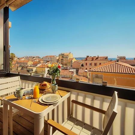 Downtown 2br With Ac & Terrace W Sea View - Benakey * Cannes